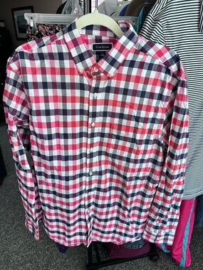 Club Room Pink, Navy & White Check Button-Down Shirt
